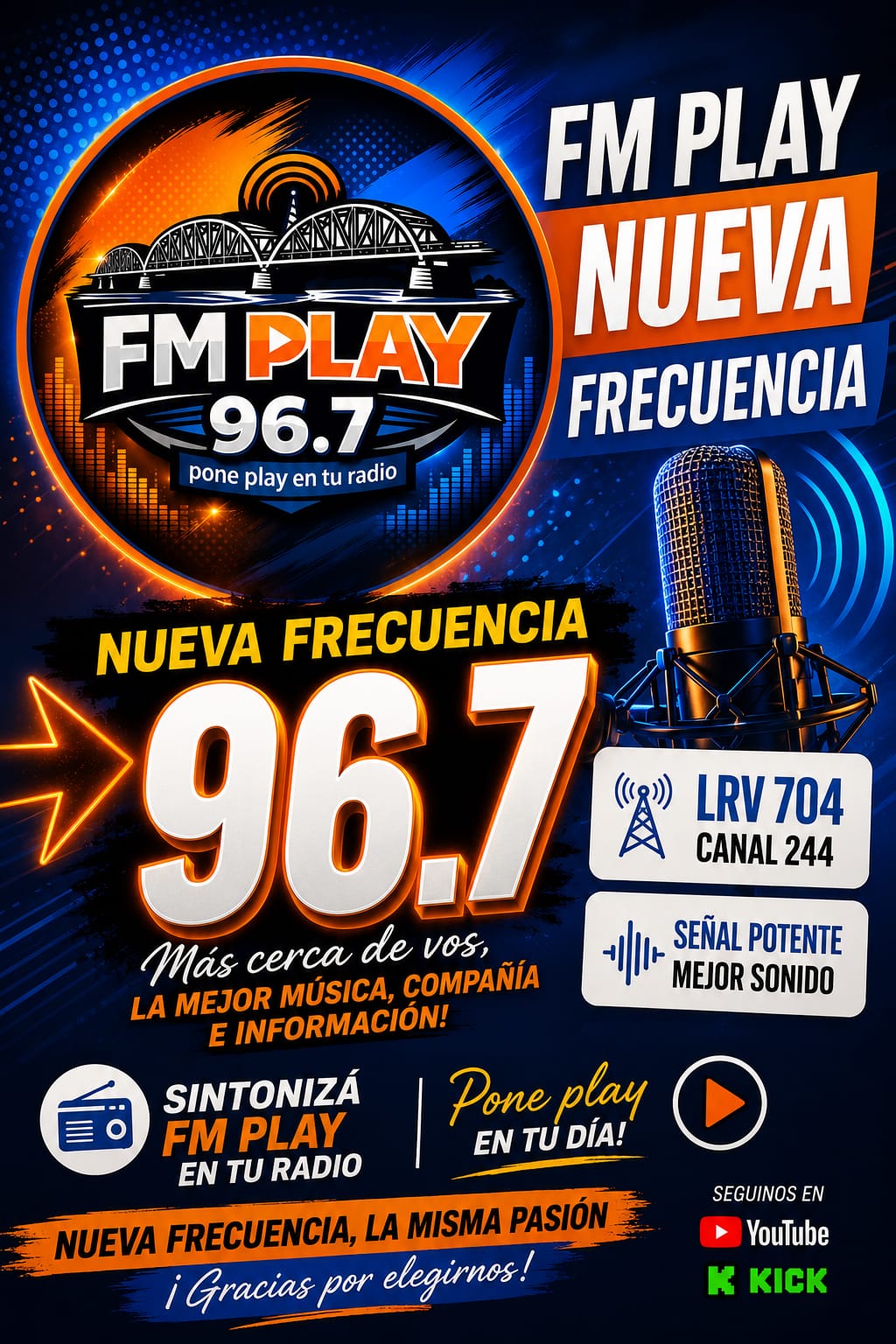 ESCUCHANOS EN NUESTRO NUEVO DIAL